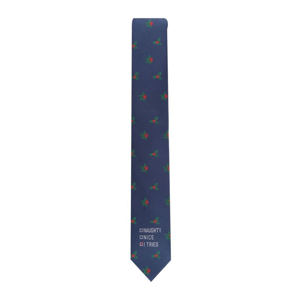BAR III Mens Navy Floral Slim Neck Tie